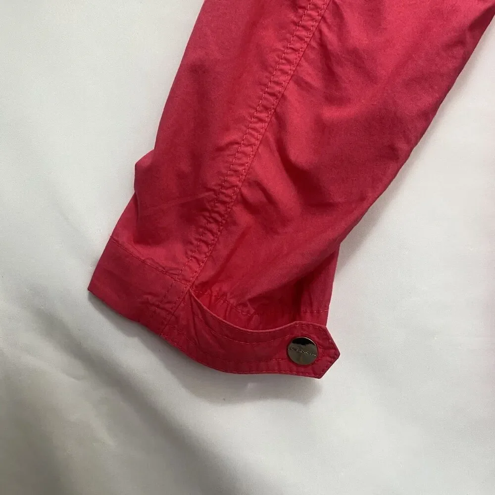 Jones New York Signature Women’s Pink Utility Jacket Cotton Size L - Picture 8 of 13